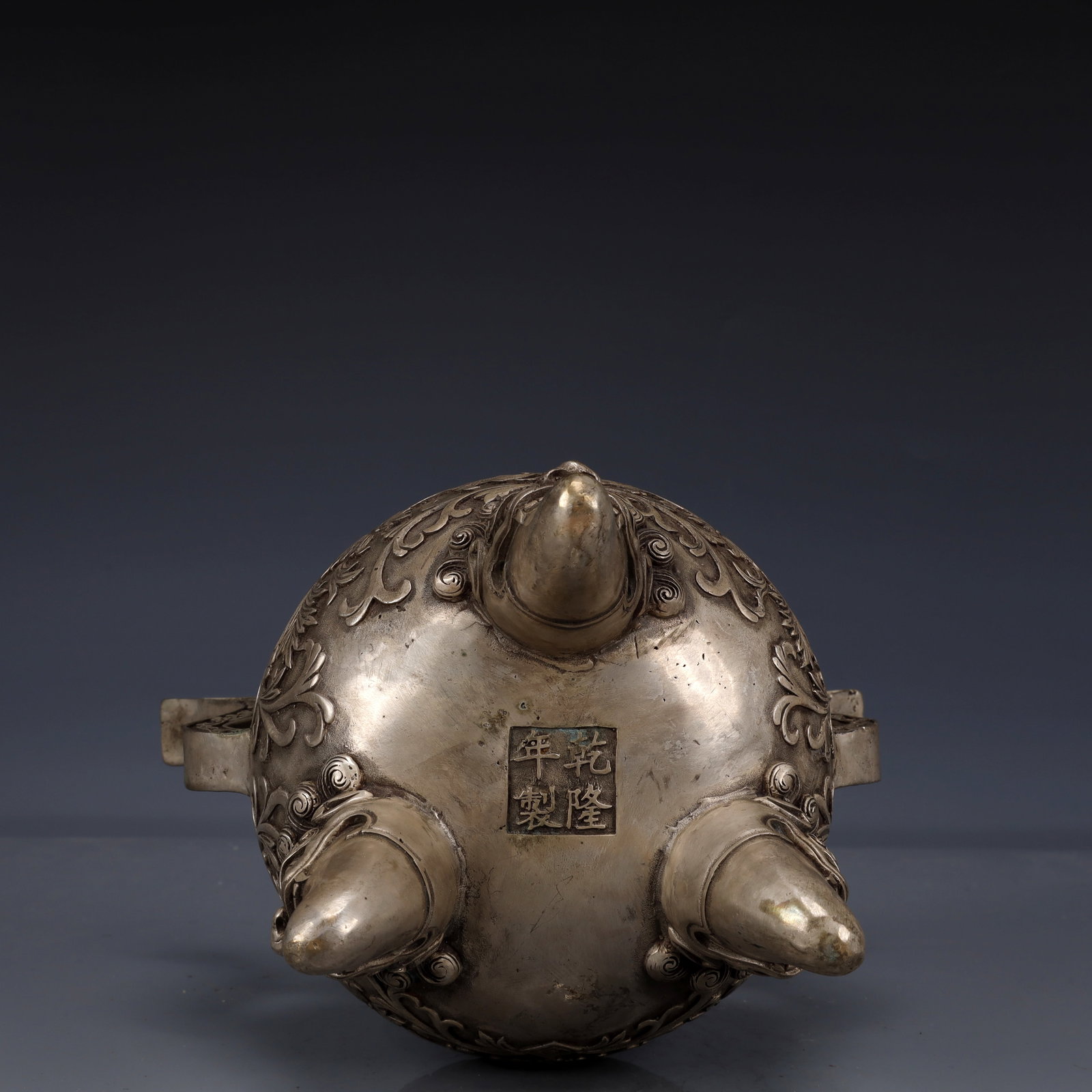 An Exquisite Silver-Plated Bronze Flower Pattern Double-Ears and Tripod Censer - 11