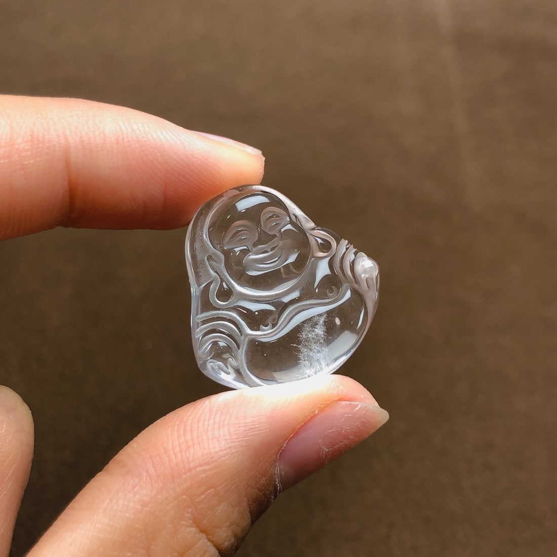 An Exquisite Crystal Maitreya Buddha Pendant - 2