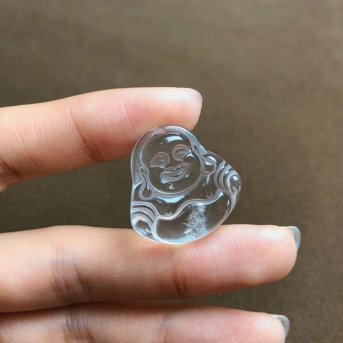 An Exquisite Crystal Maitreya Buddha Pendant - 4