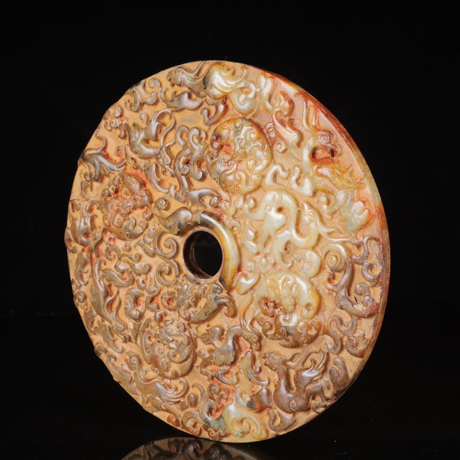 An Exquisite White Jade Phoenix Pattern Jade Pendant,with Poem - 6