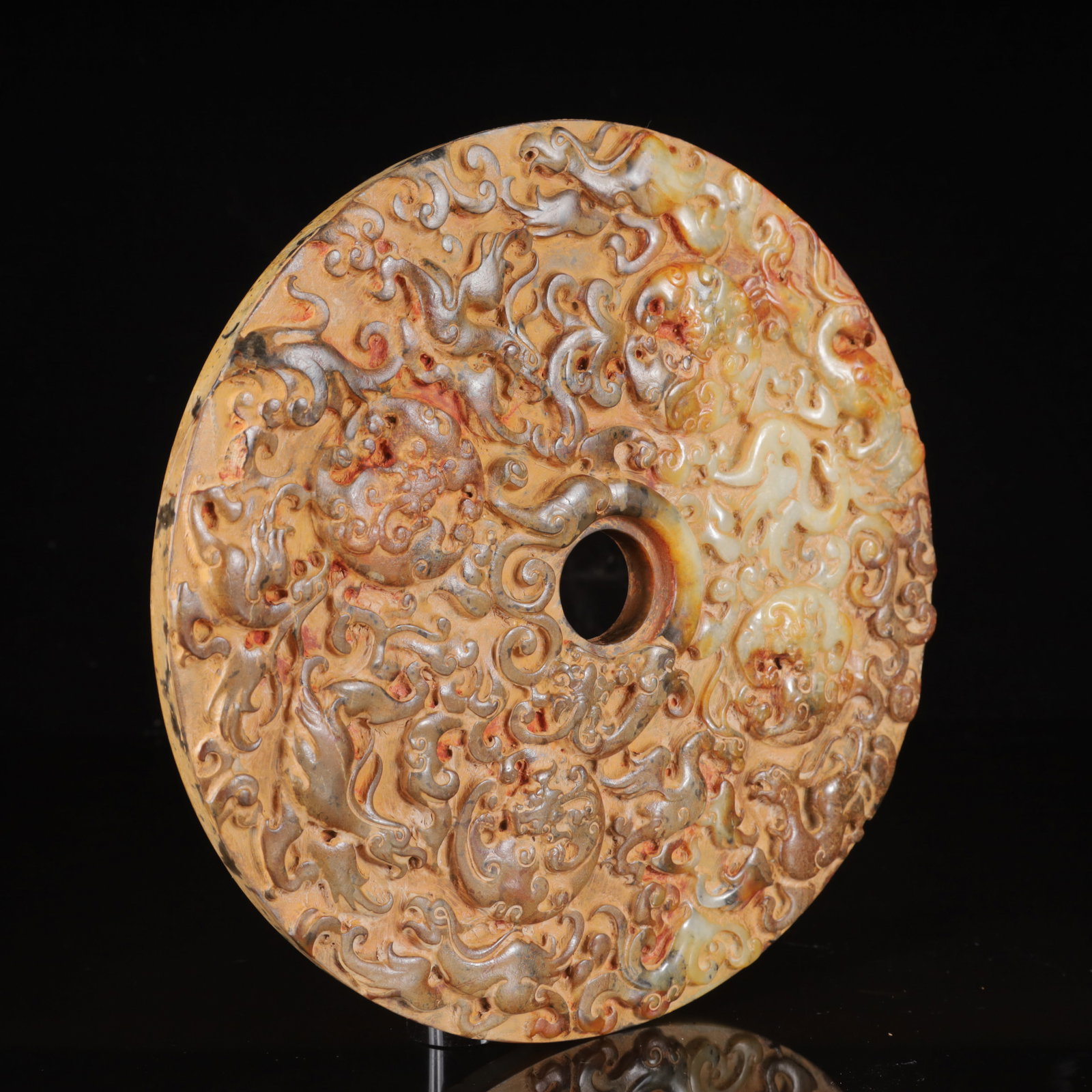 An Exquisite White Jade Phoenix Pattern Jade Pendant,with Poem - 7
