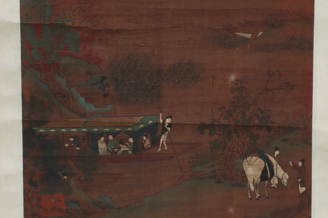 A Chinese Vertical Scroll Ink Painting of Landscape and Figure on Paper,Chou Ying - 5