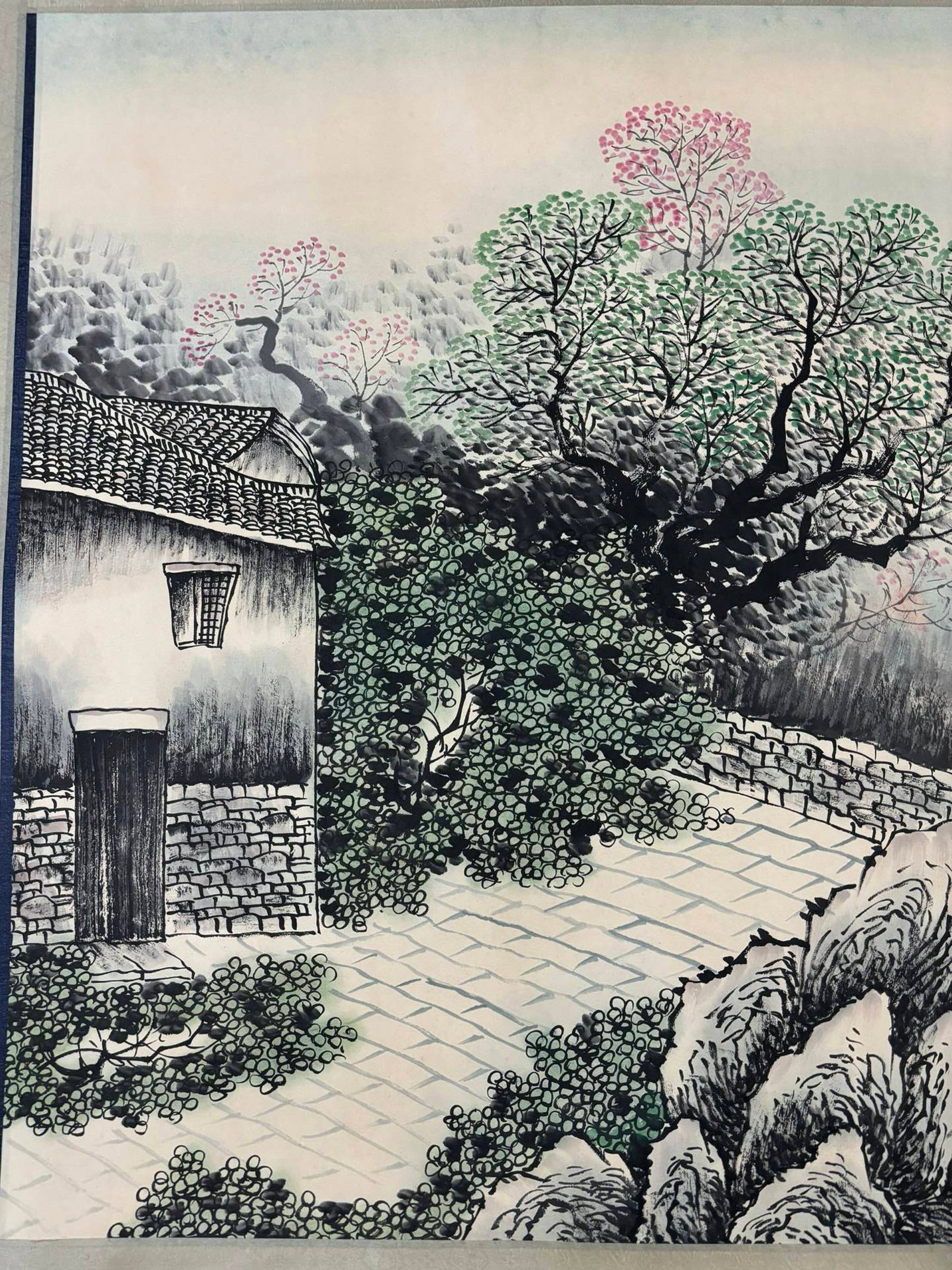 A Chinese Ink Painting of Landscape on Paper,Song Wenzhi - 4