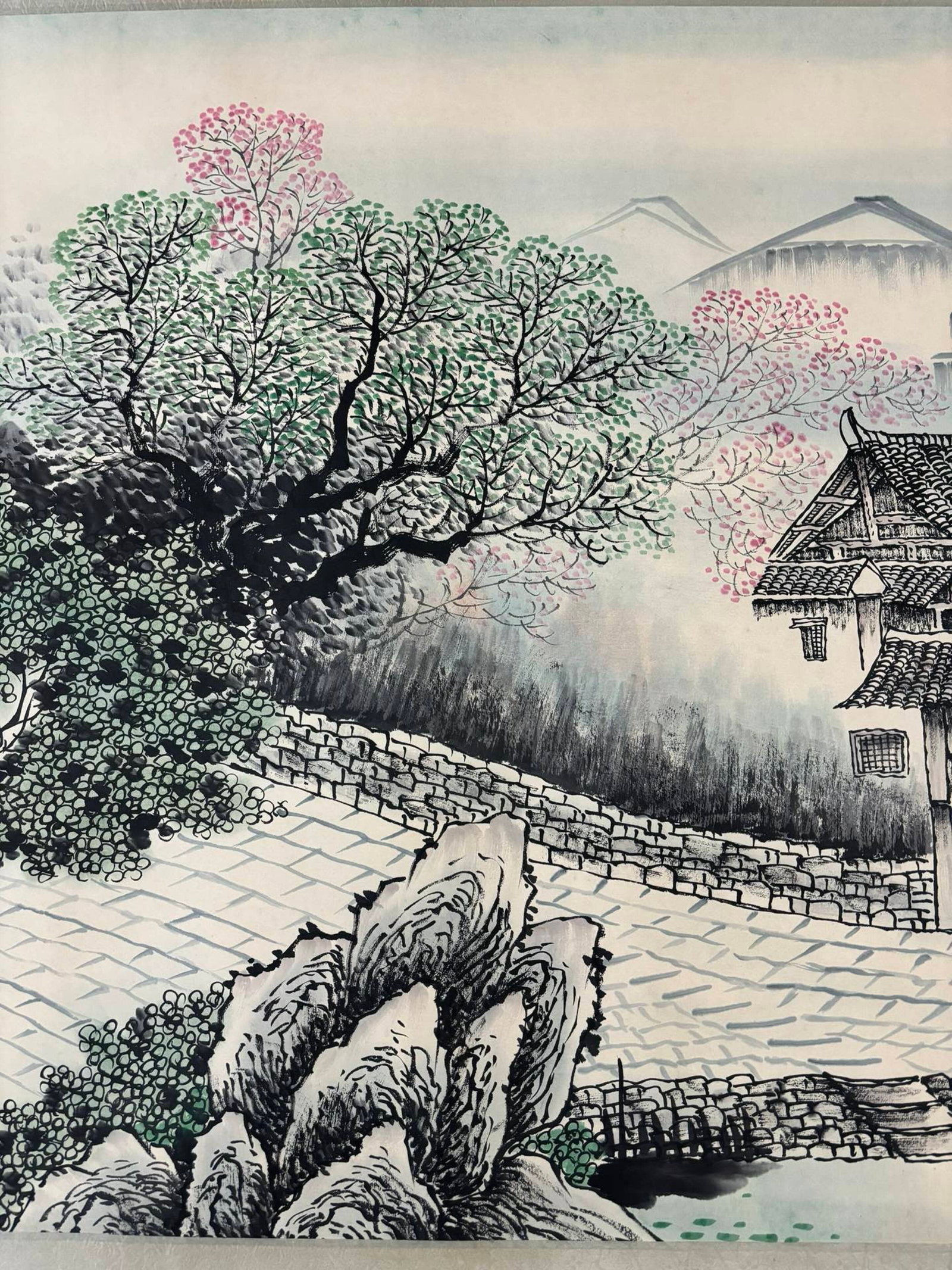 A Chinese Ink Painting of Landscape on Paper,Song Wenzhi - 5