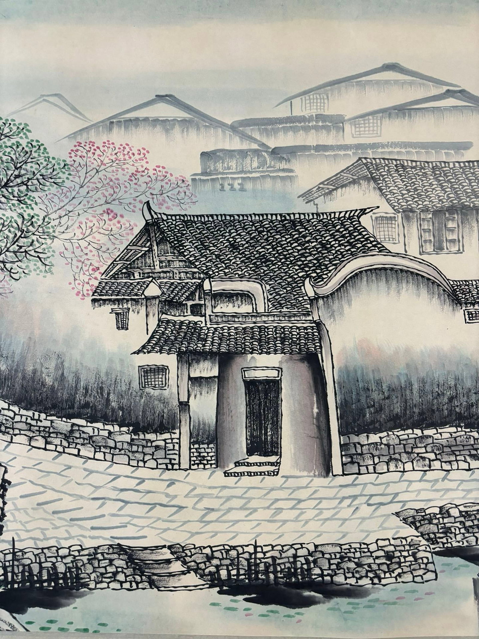 A Chinese Ink Painting of Landscape on Paper,Song Wenzhi - 6