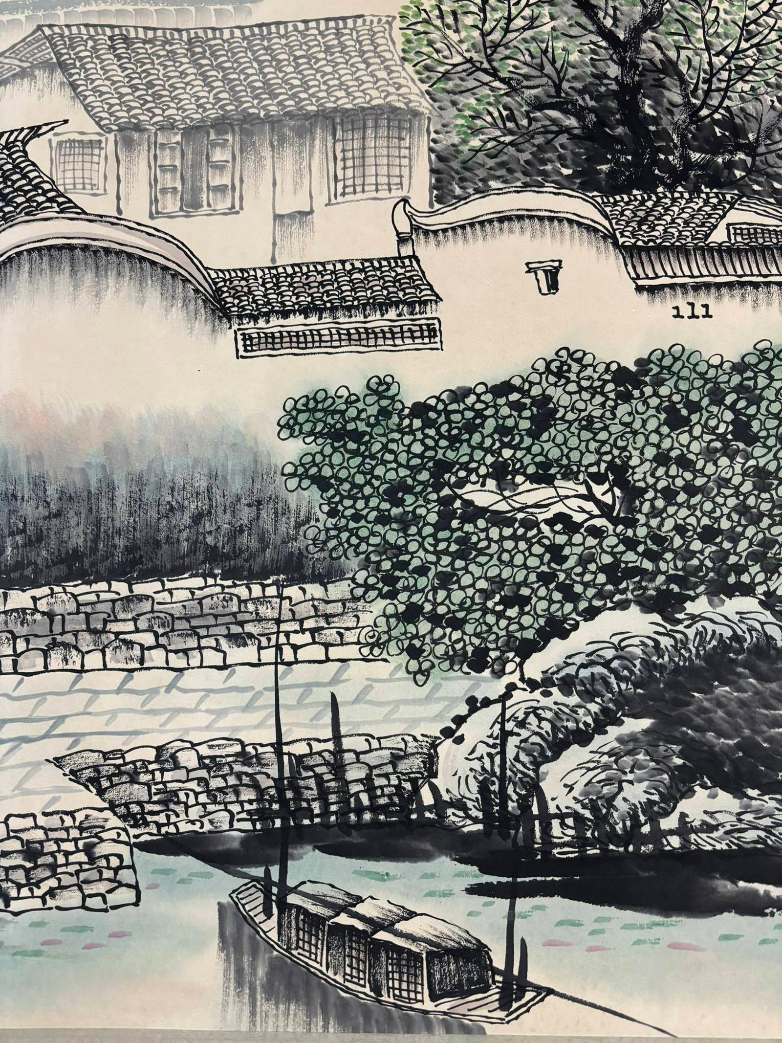 A Chinese Ink Painting of Landscape on Paper,Song Wenzhi - 9