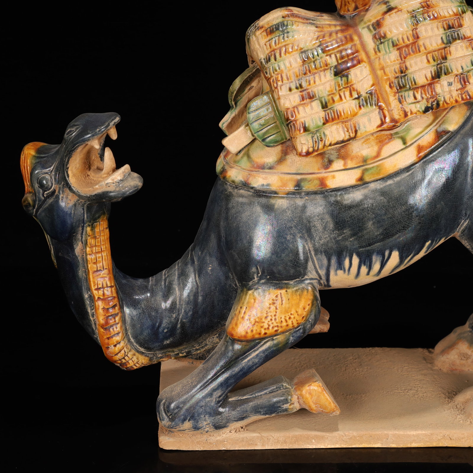 A Rare Tang Tri-Color Glazed Pottery Camel Ornament - 2