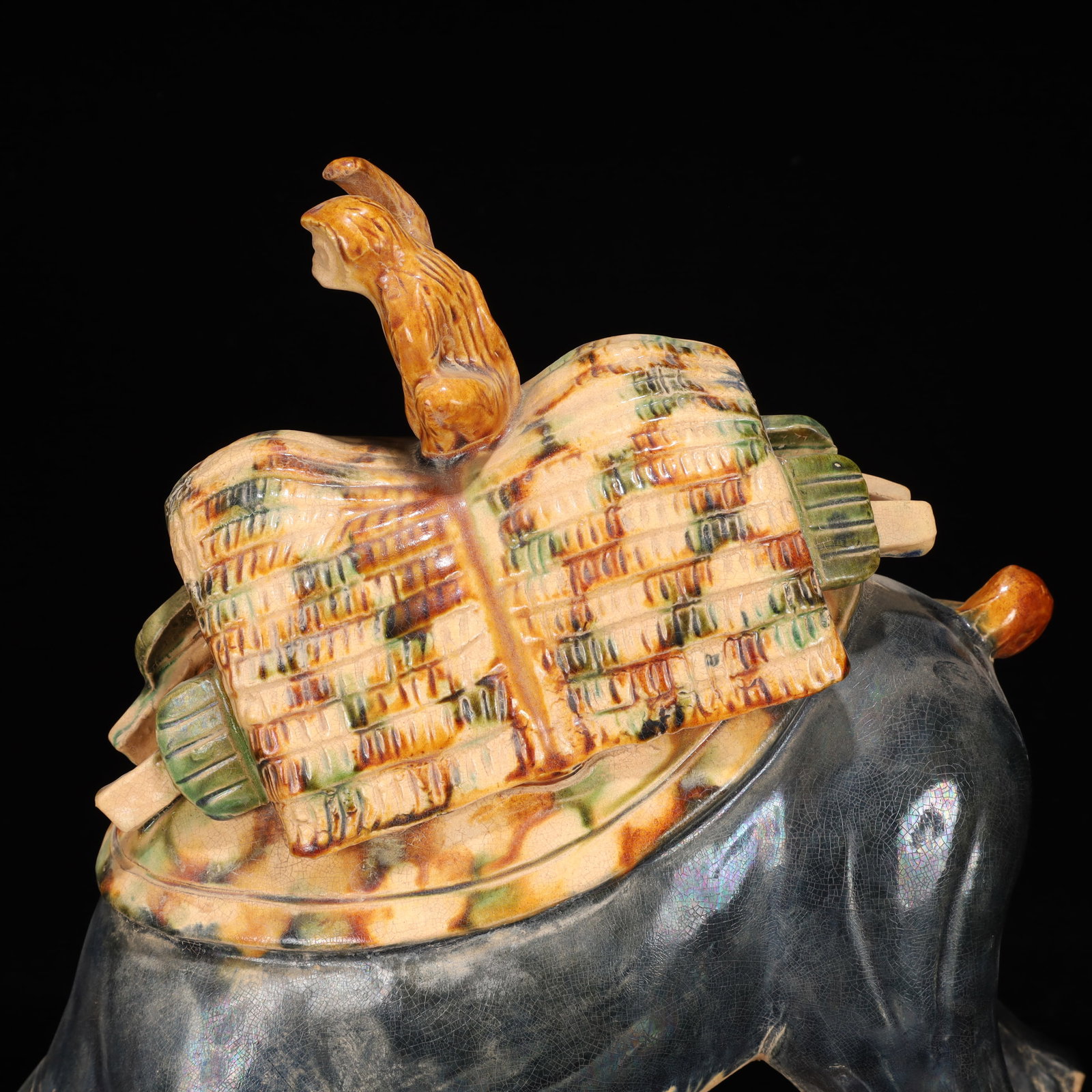 A Rare Tang Tri-Color Glazed Pottery Camel Ornament - 3