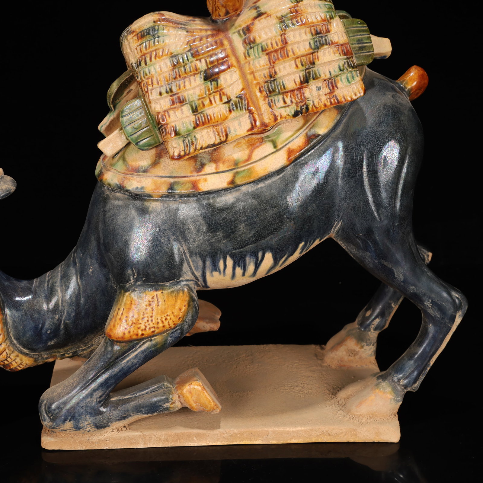 A Rare Tang Tri-Color Glazed Pottery Camel Ornament - 4
