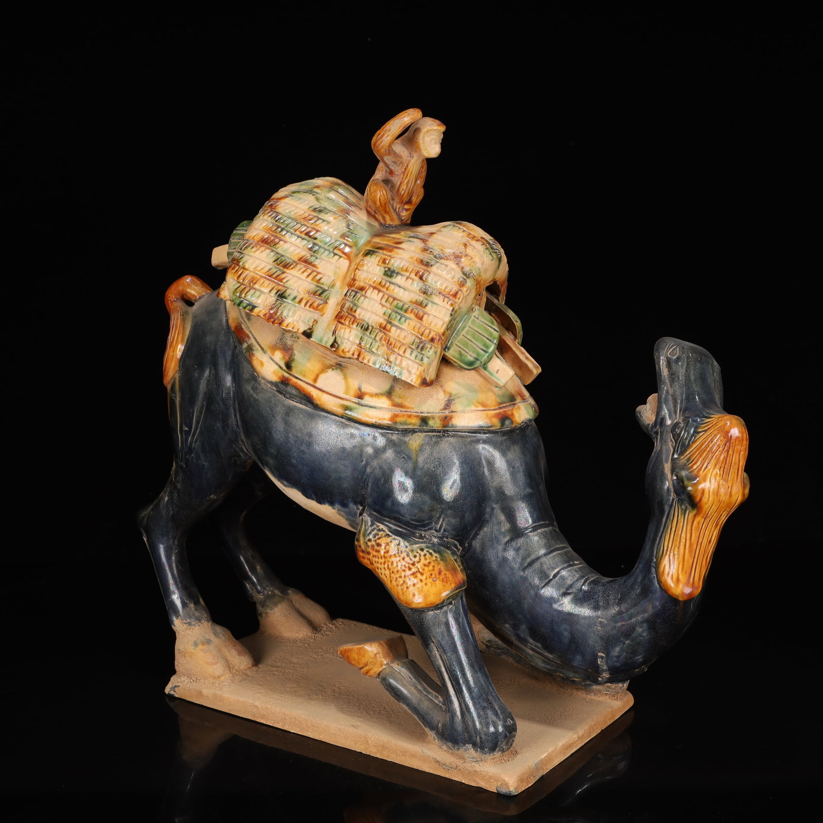 A Rare Tang Tri-Color Glazed Pottery Camel Ornament - 8