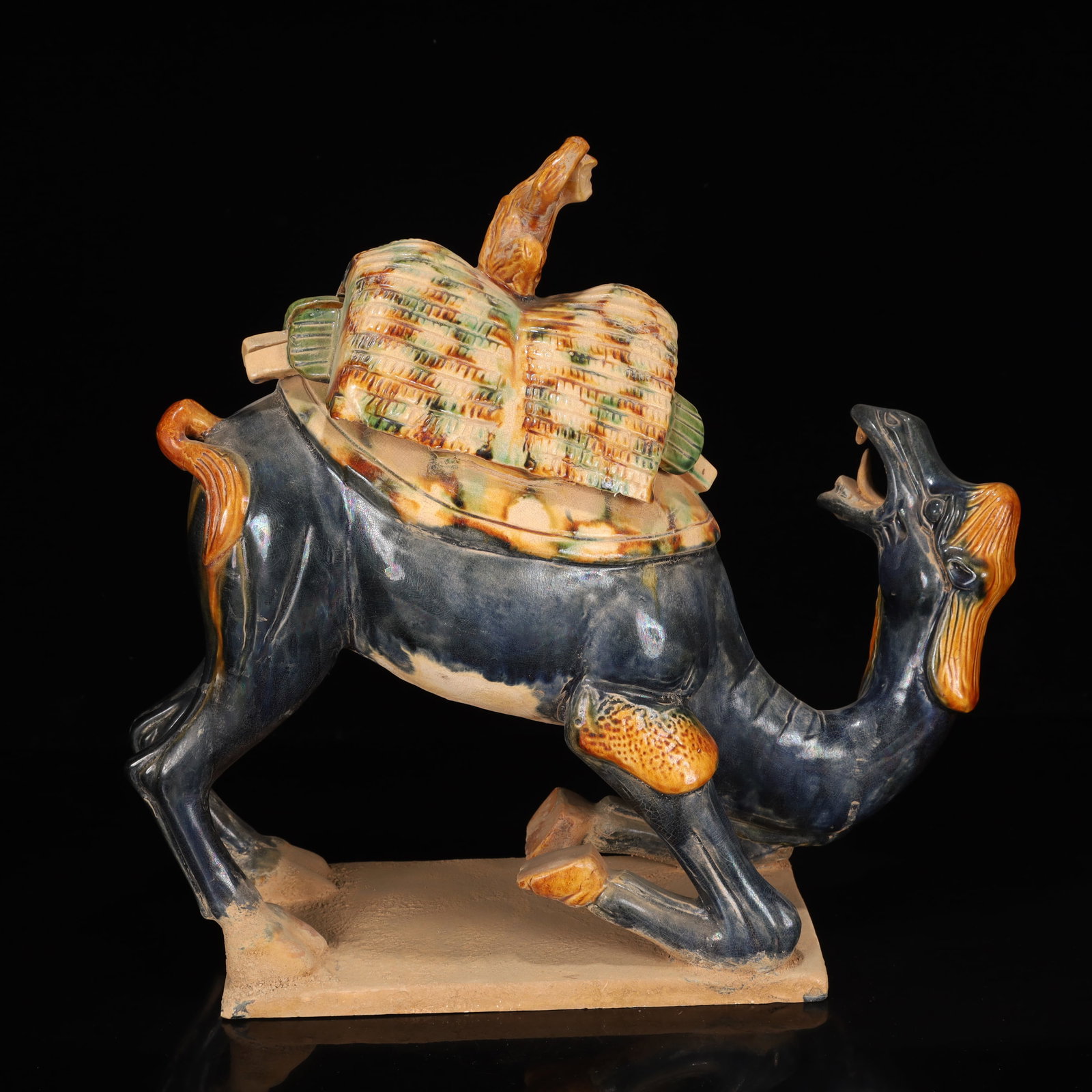 A Rare Tang Tri-Color Glazed Pottery Camel Ornament - 9