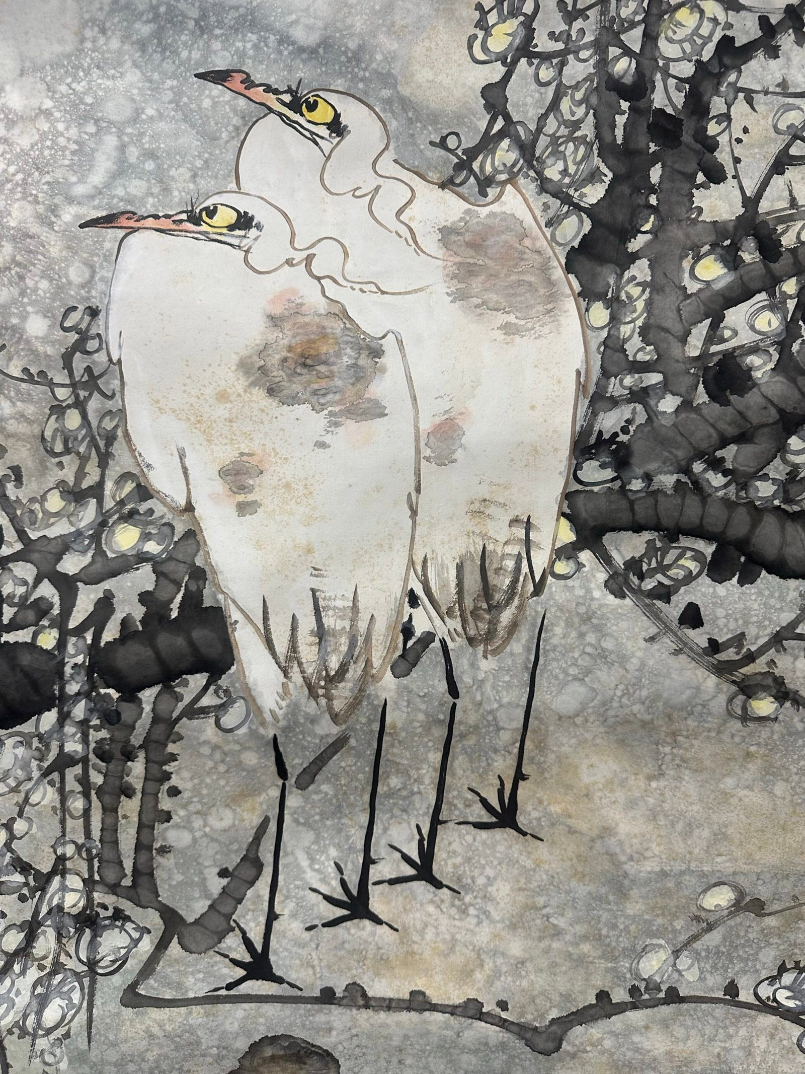 A Chinese Vertical Scroll Ink Painting of Flower and Bird on Paper,Han Youzhao - 7