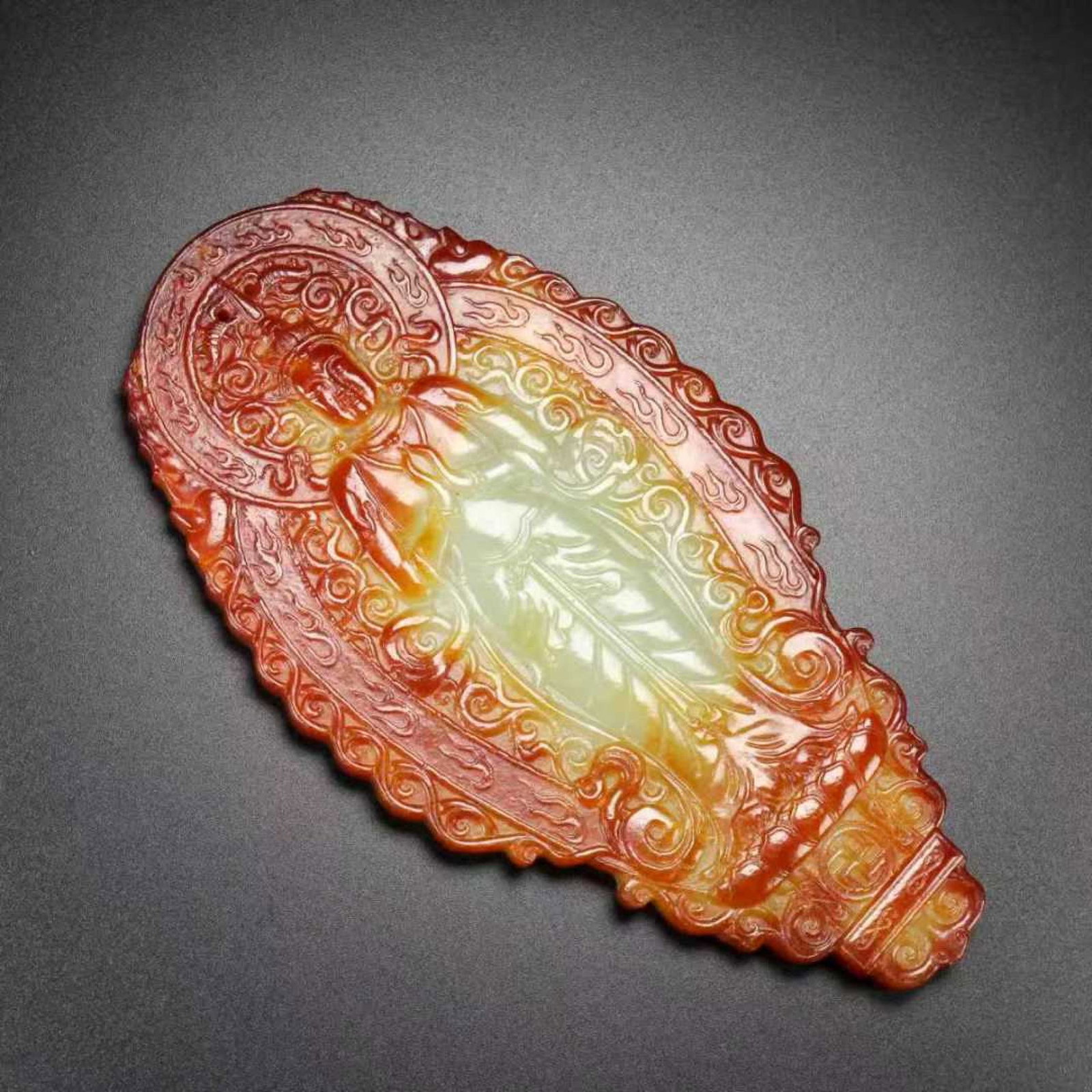 An Exquisite White Jade Buddha Statue Pattern Pendant - 5