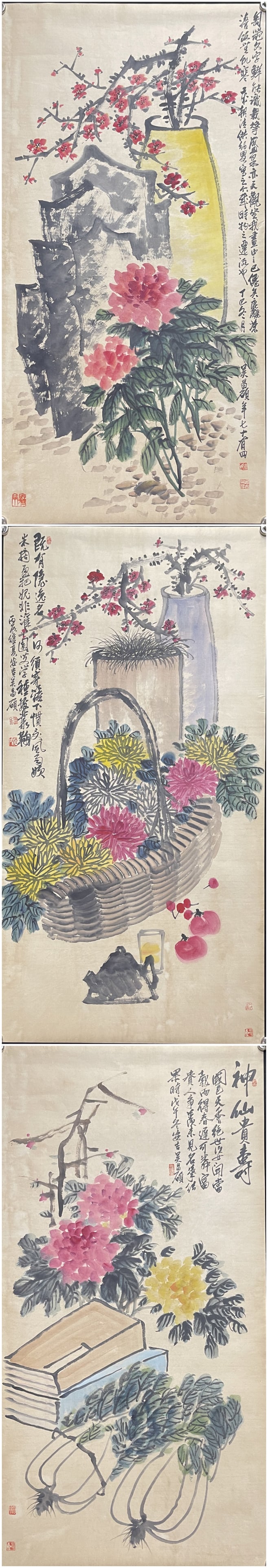 A Set of Chinese Ink Painting of Flower and Fruit on Paper,Wu Changshuo - 18