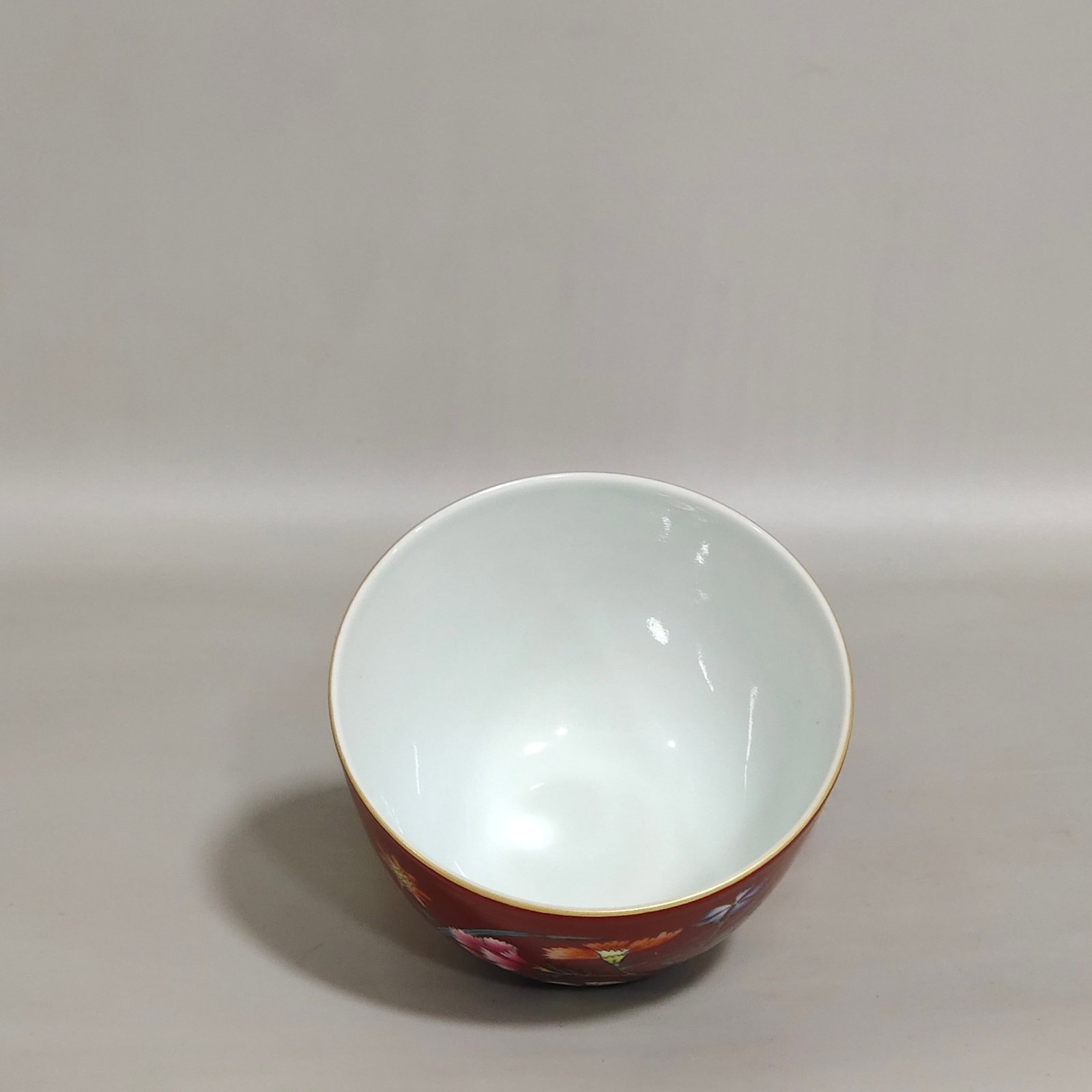 A Pair of Exquisite Enamel Red Glazed Flower Pattern Cups - 7