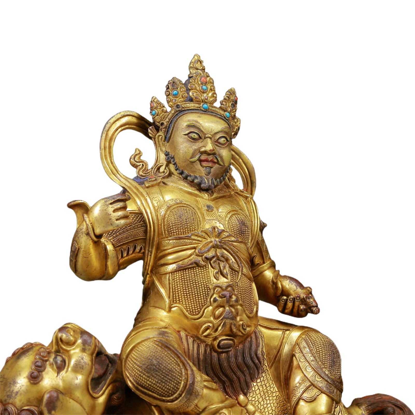 A solemn gilt bronze statue of the King of Treasures - 5