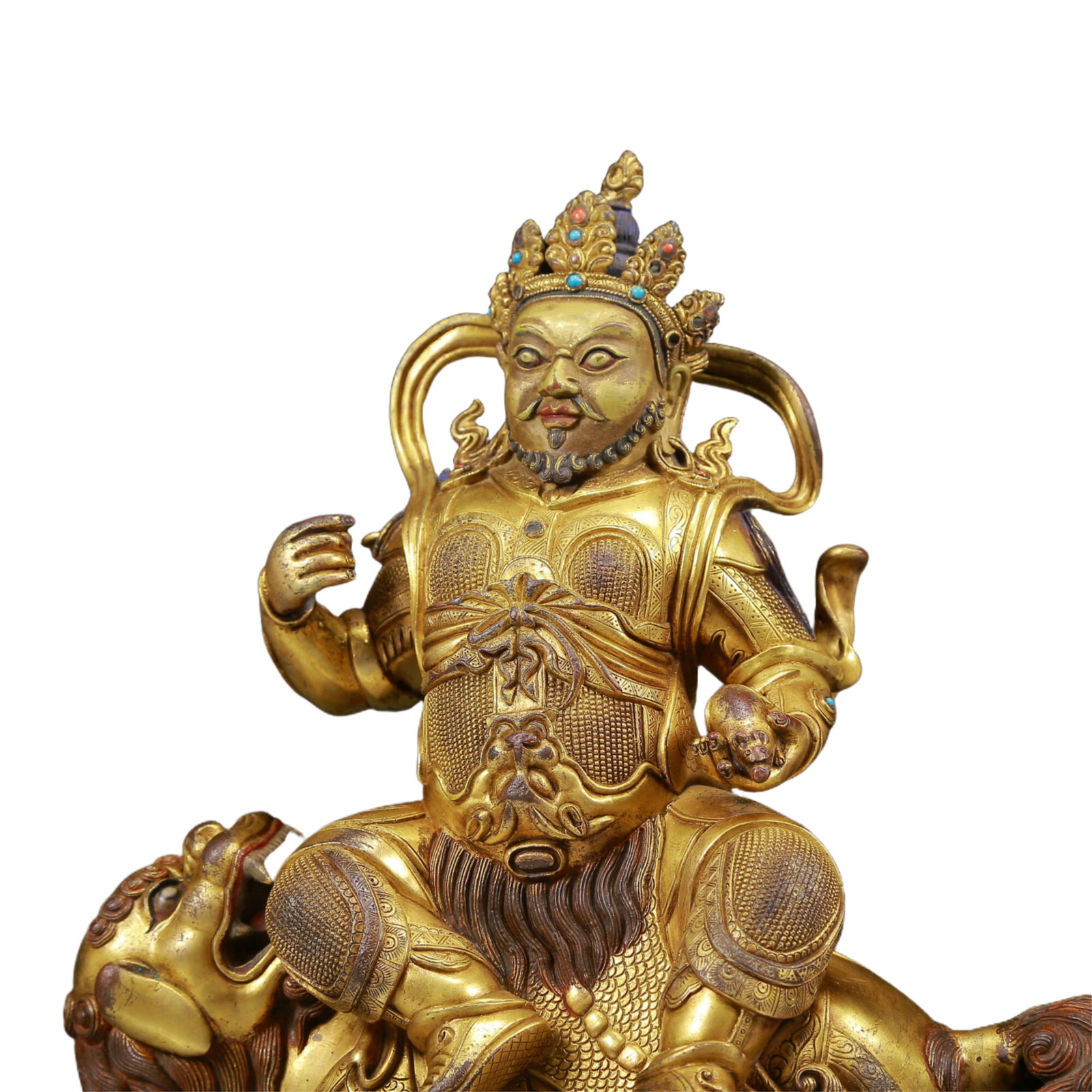 A solemn gilt bronze statue of the King of Treasures - 7