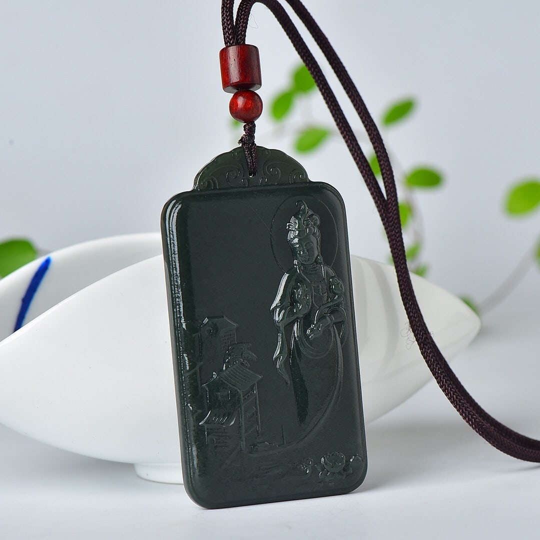An Exquisite Sapphire Avalokitesvara Pattern Pendant - 3