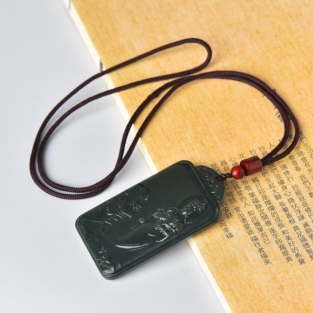 An Exquisite Sapphire Avalokitesvara Pattern Pendant - 5