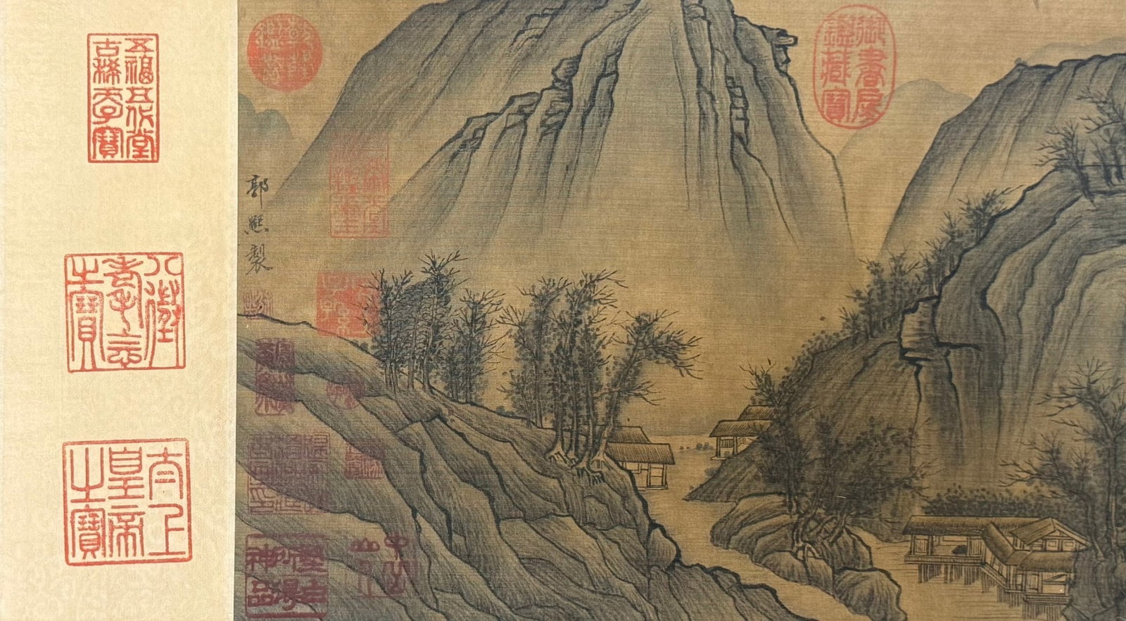 A Chinese Hand Scroll Ink Painting of Landscape and Figure on Paper,Guo Xi - 10
