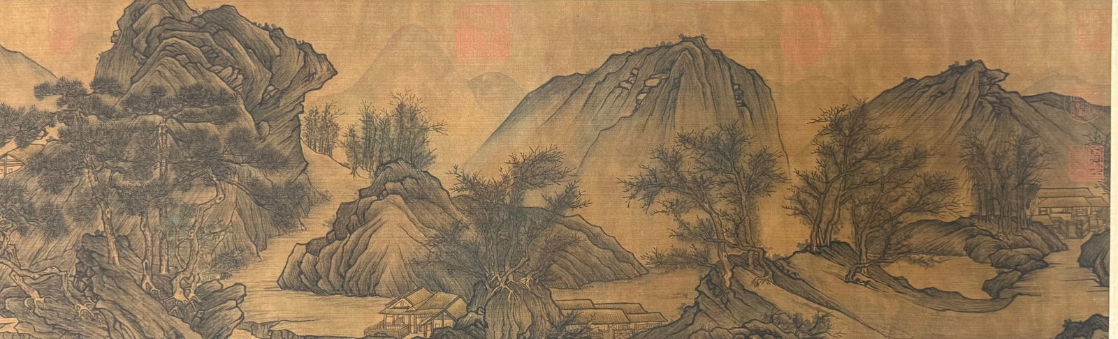 A Chinese Hand Scroll Ink Painting of Landscape and Figure on Paper,Guo Xi - 5