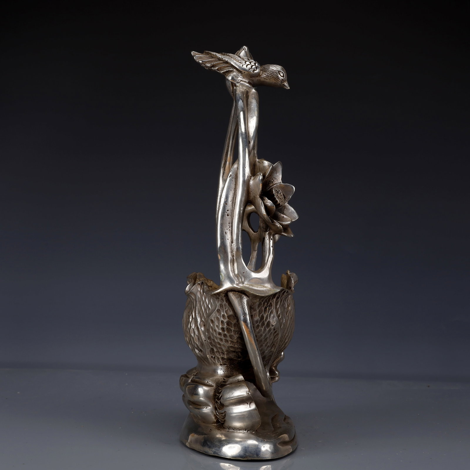 An Exquisite Silver-Plated Bronze Lotus Pattern Washer - 6