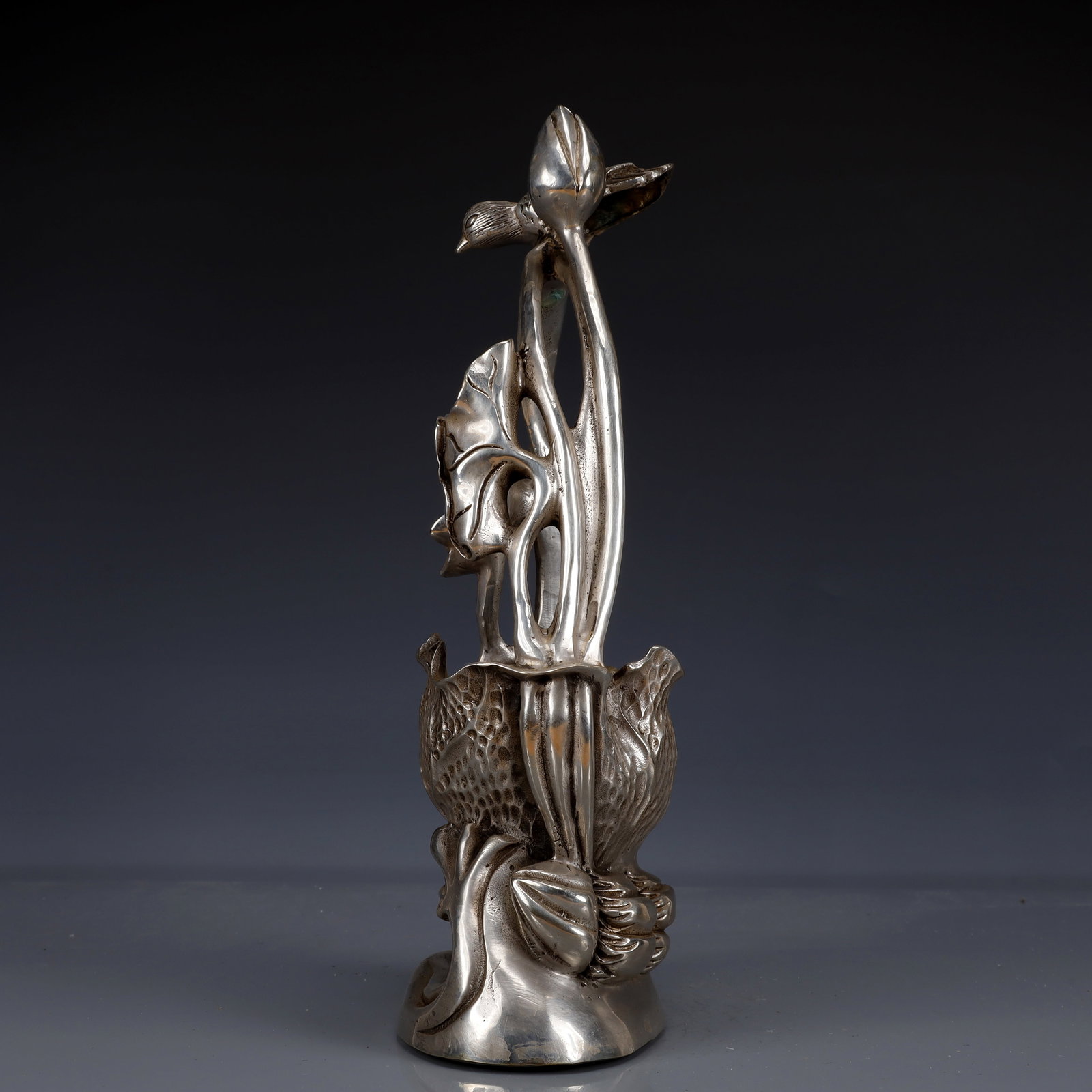 An Exquisite Silver-Plated Bronze Lotus Pattern Washer - 9