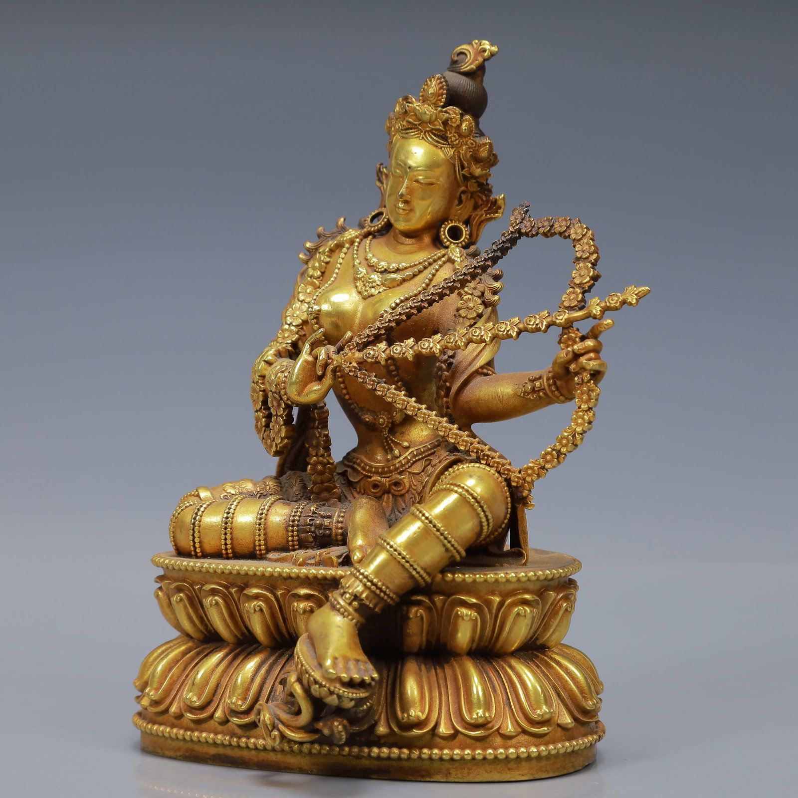 An Exquisite Gilt Bronze Statue of Gadgadasvara - 4