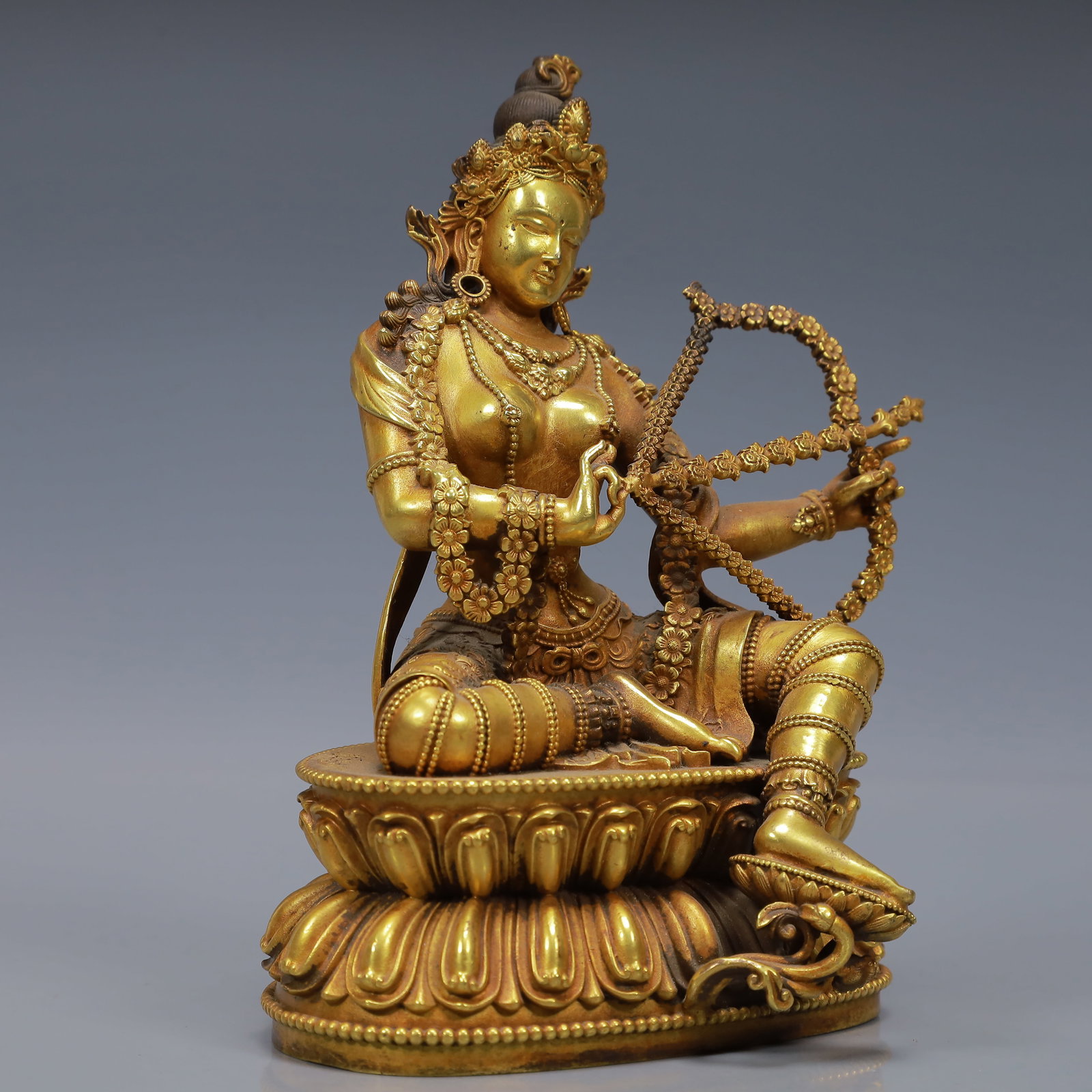 An Exquisite Gilt Bronze Statue of Gadgadasvara - 6