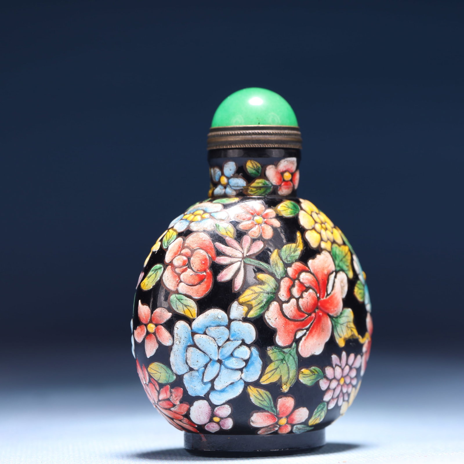 An Exquisite Glass Flower Pattern Snuff Bottle - 3