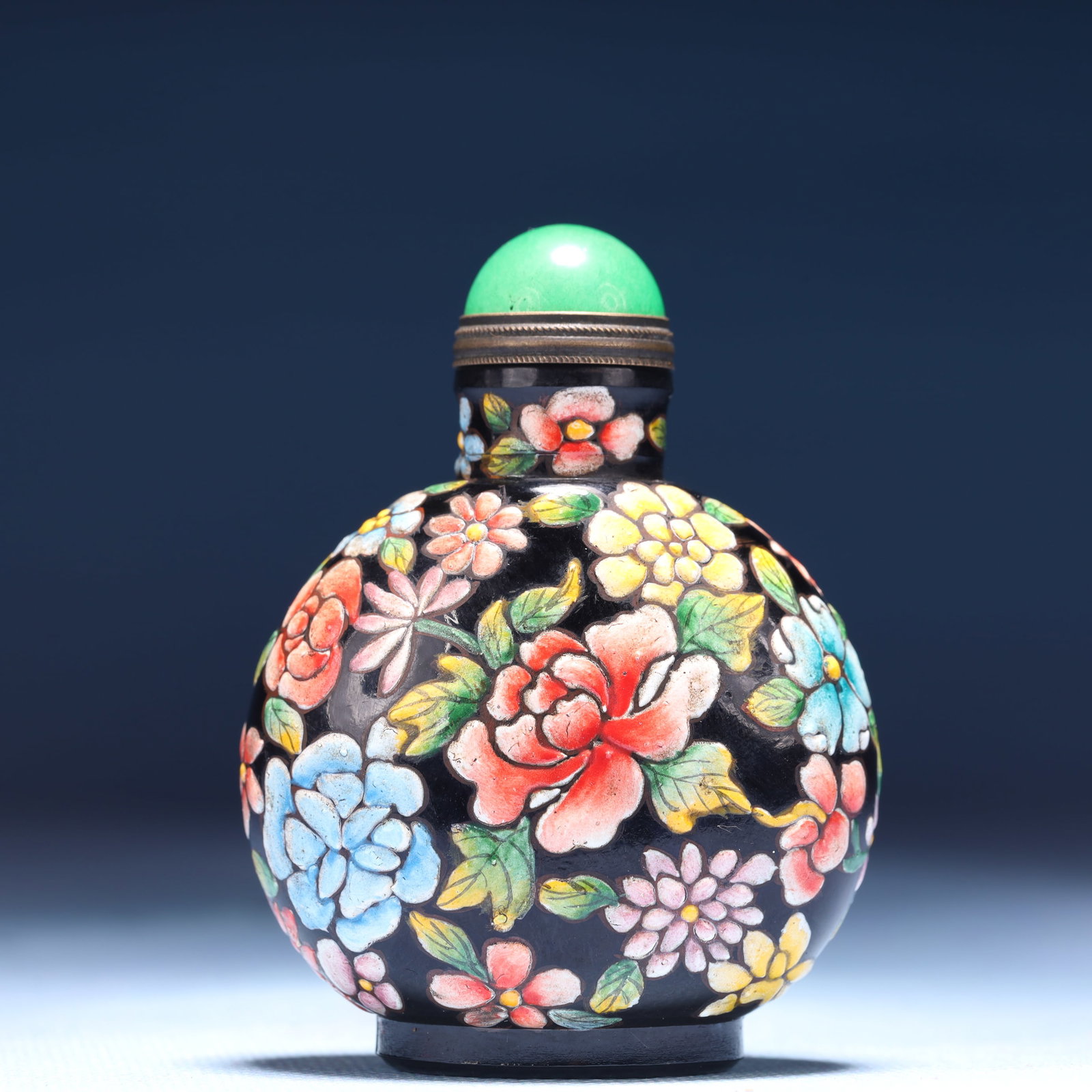An Exquisite Glass Flower Pattern Snuff Bottle - 4