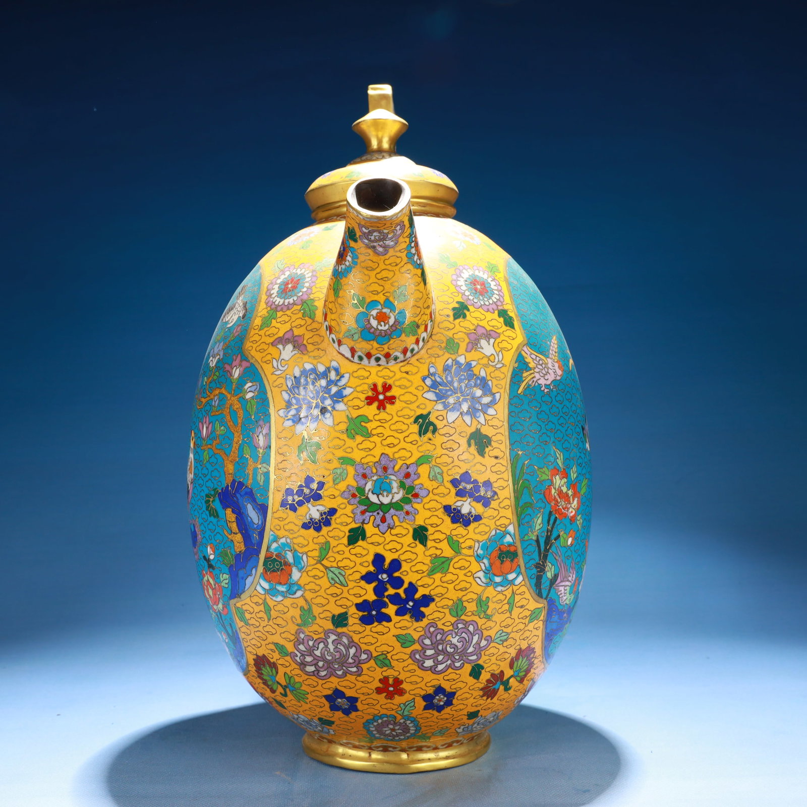 An Exquisite Cloisonne Flower and Bird Pattern Teapot - 3