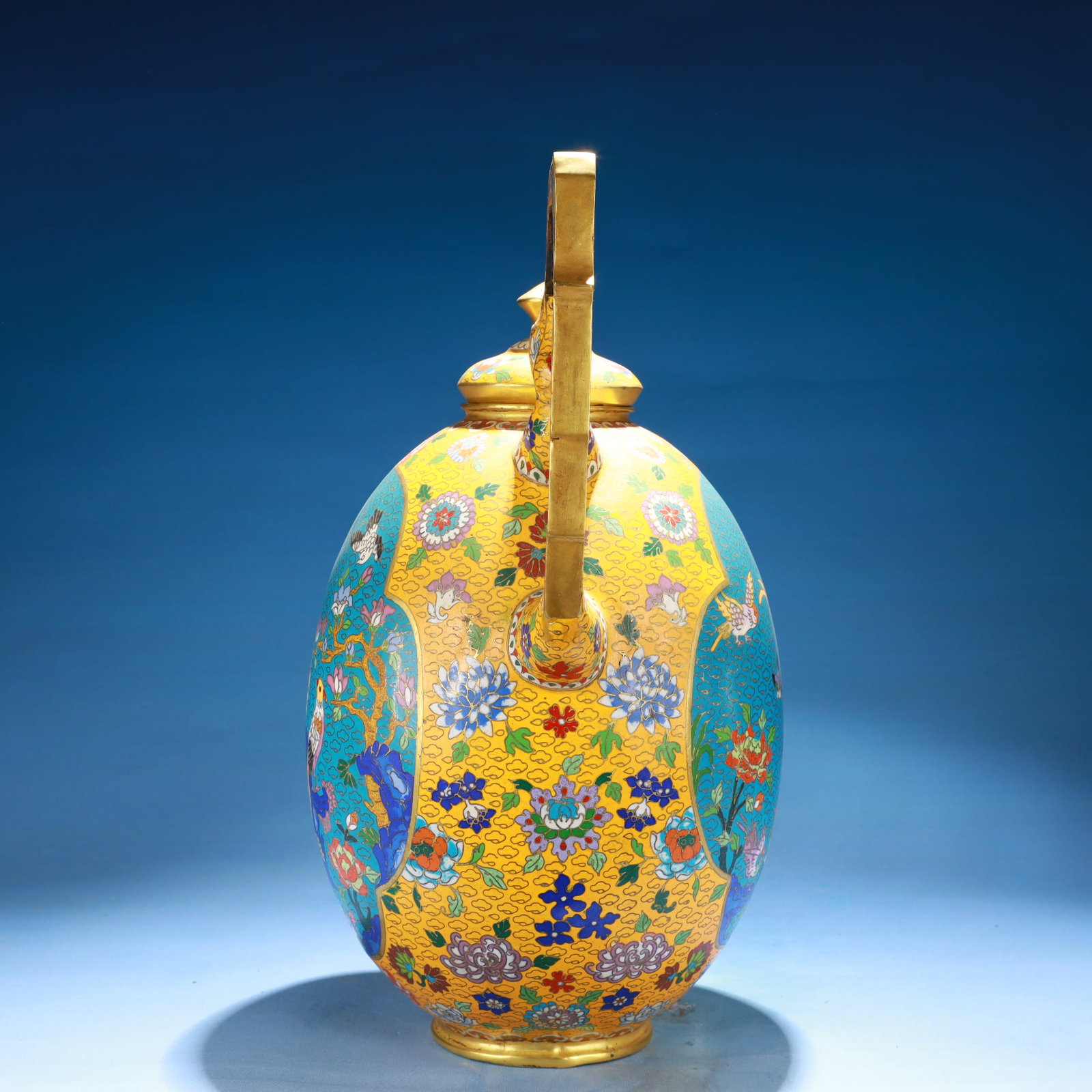 An Exquisite Cloisonne Flower and Bird Pattern Teapot - 7