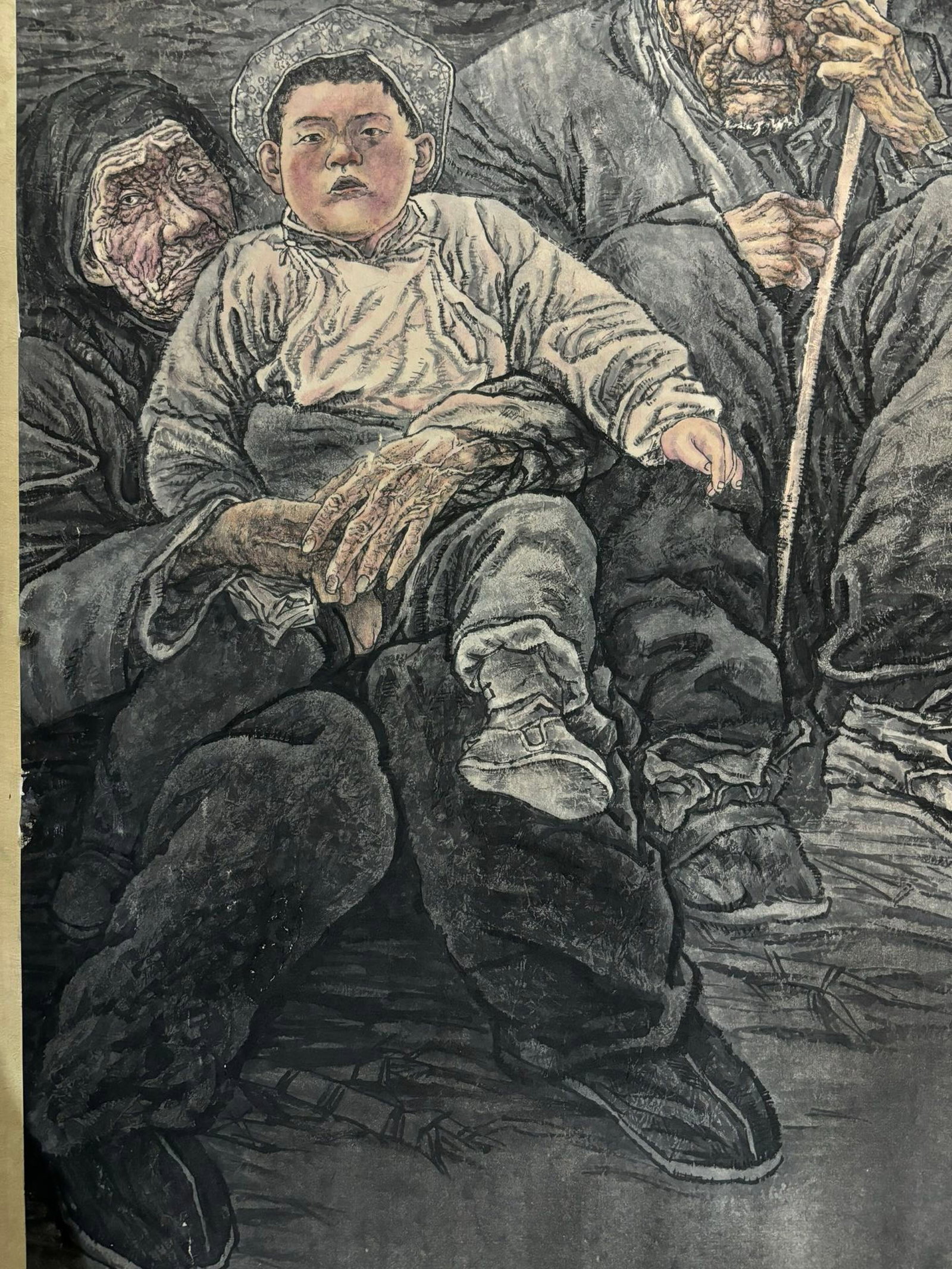 A Chinese Ink Painting of Figure on Paper,Liu Wenxi - 7