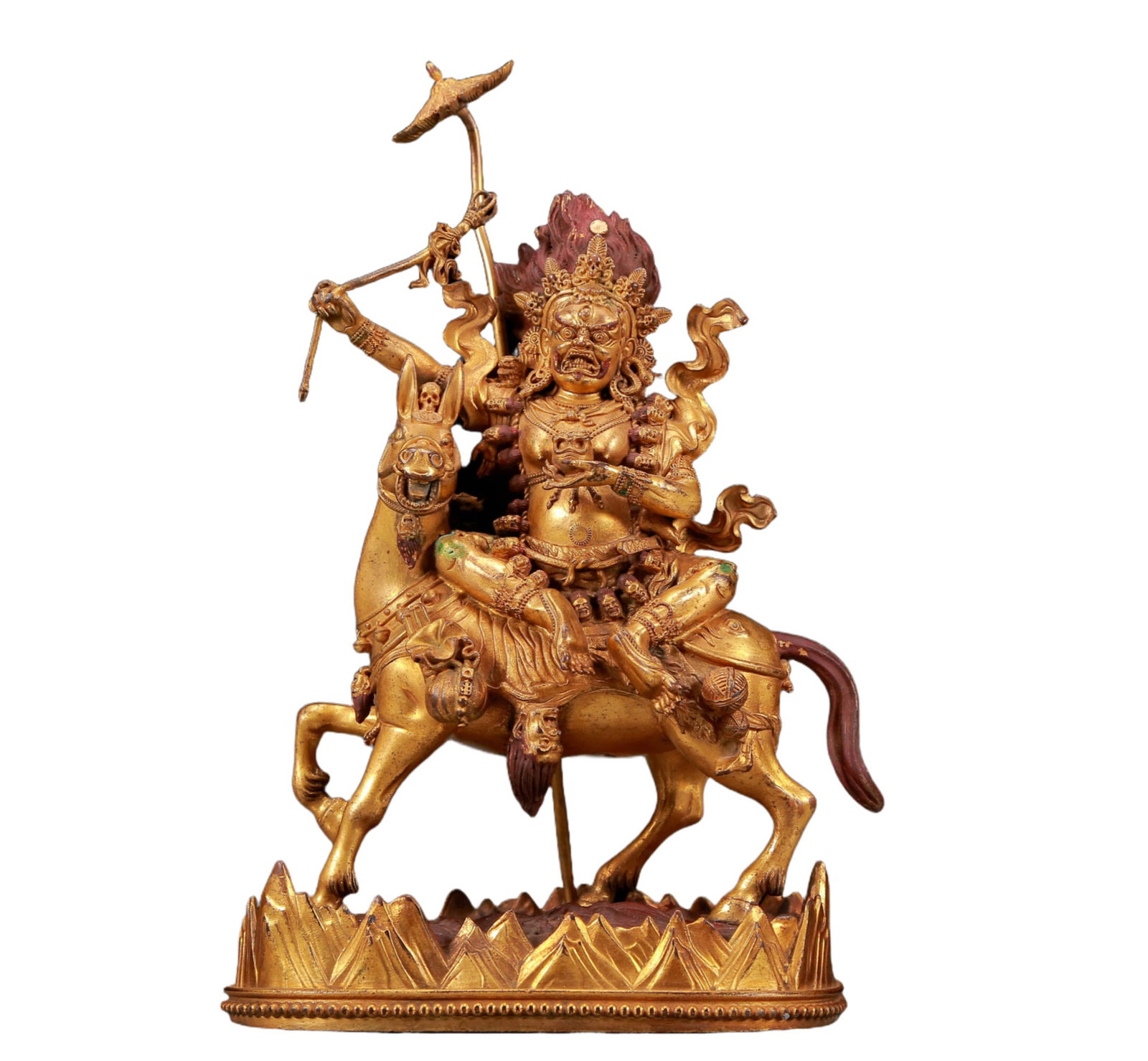 A Solemn Gilt Bronze Statue of Vajra: Estimated Value:5600-11200 A Solemn Gilt Bronze Statue of Vajra,Ming Dynasty, China,Size:6.9inx4.3inx11.4in,Weight:2570g 铜鎏金金刚像，明代
