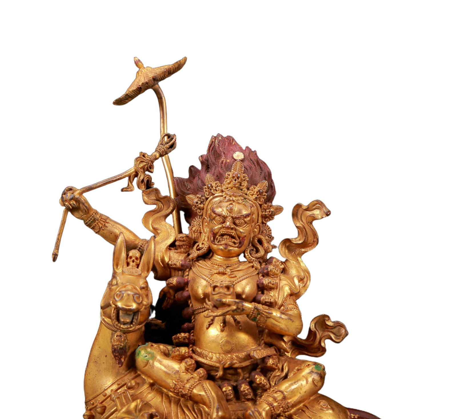 A Solemn Gilt Bronze Statue of Vajra - 2
