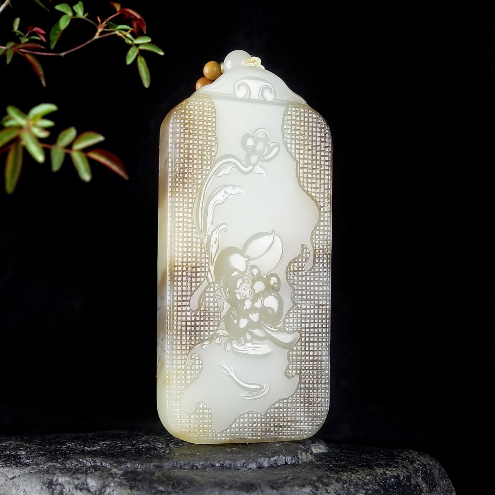 An Exquisite White Jade Lotus Pattern Pendant - 3