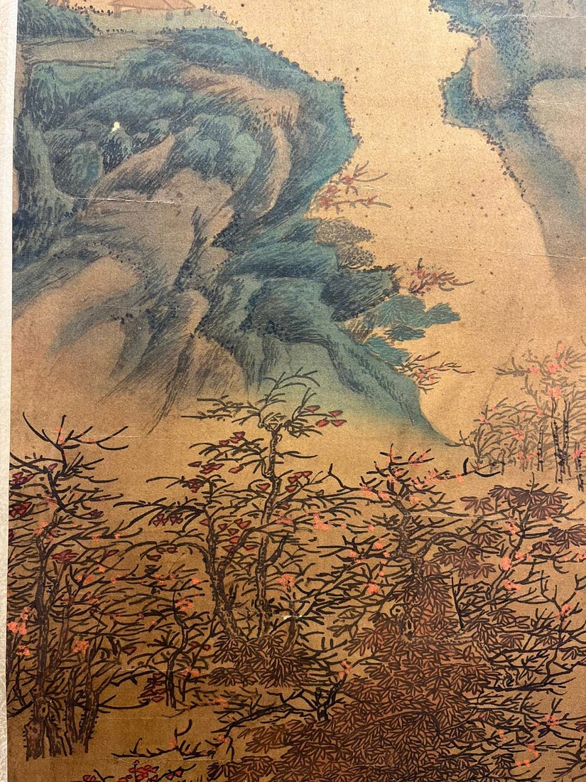 A Chinese Vertical Scroll Ink Painting of Landscape on Silk,Zhao Boju - 6