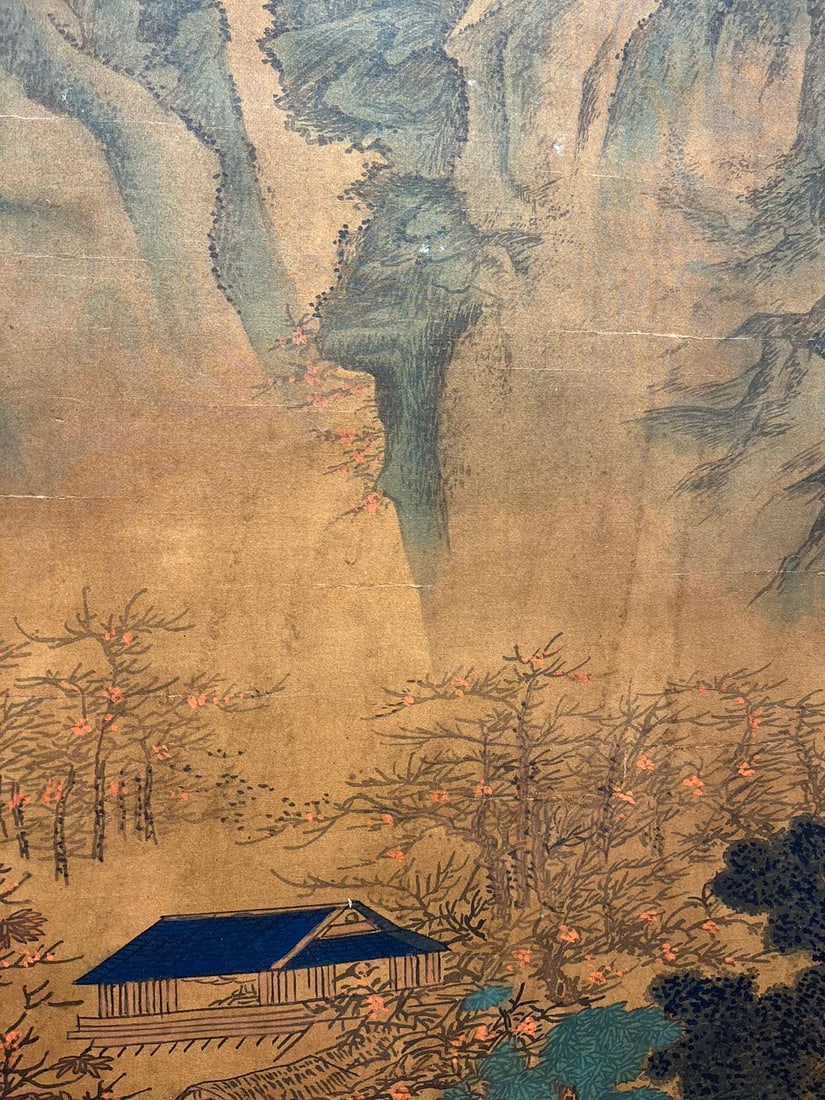 A Chinese Vertical Scroll Ink Painting of Landscape on Silk,Zhao Boju - 8