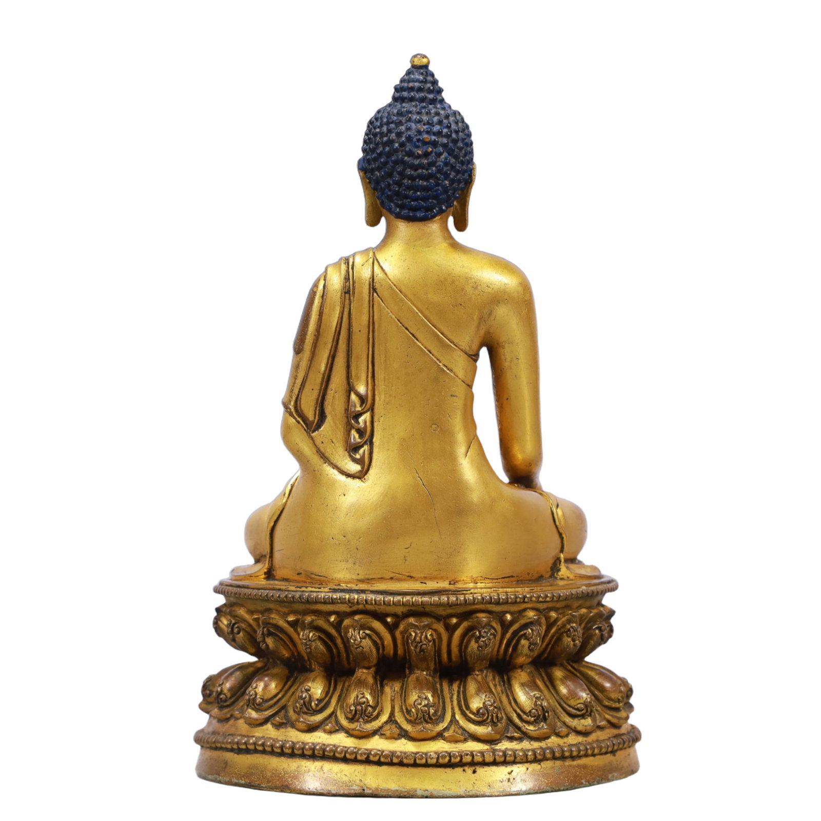 A Solemn Gilt Bronze Statue of Sakyamuni - 8