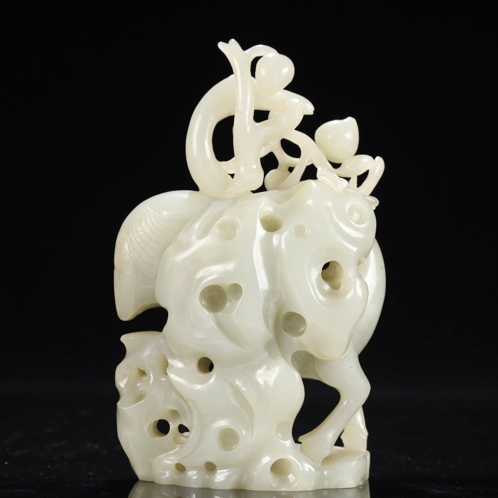 An Exquisite White Jade Crane Deer Ornament - 5