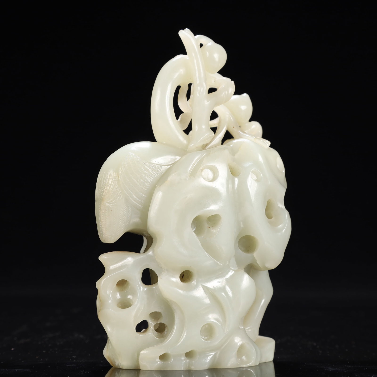 An Exquisite White Jade Crane Deer Ornament - 6