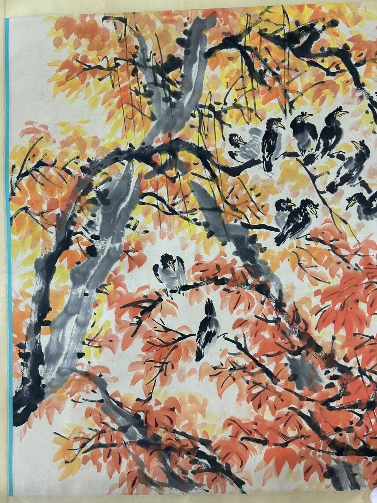 A Chinese Ink Painting of Flower and Bird on Paper,Liang Bangchu - 4