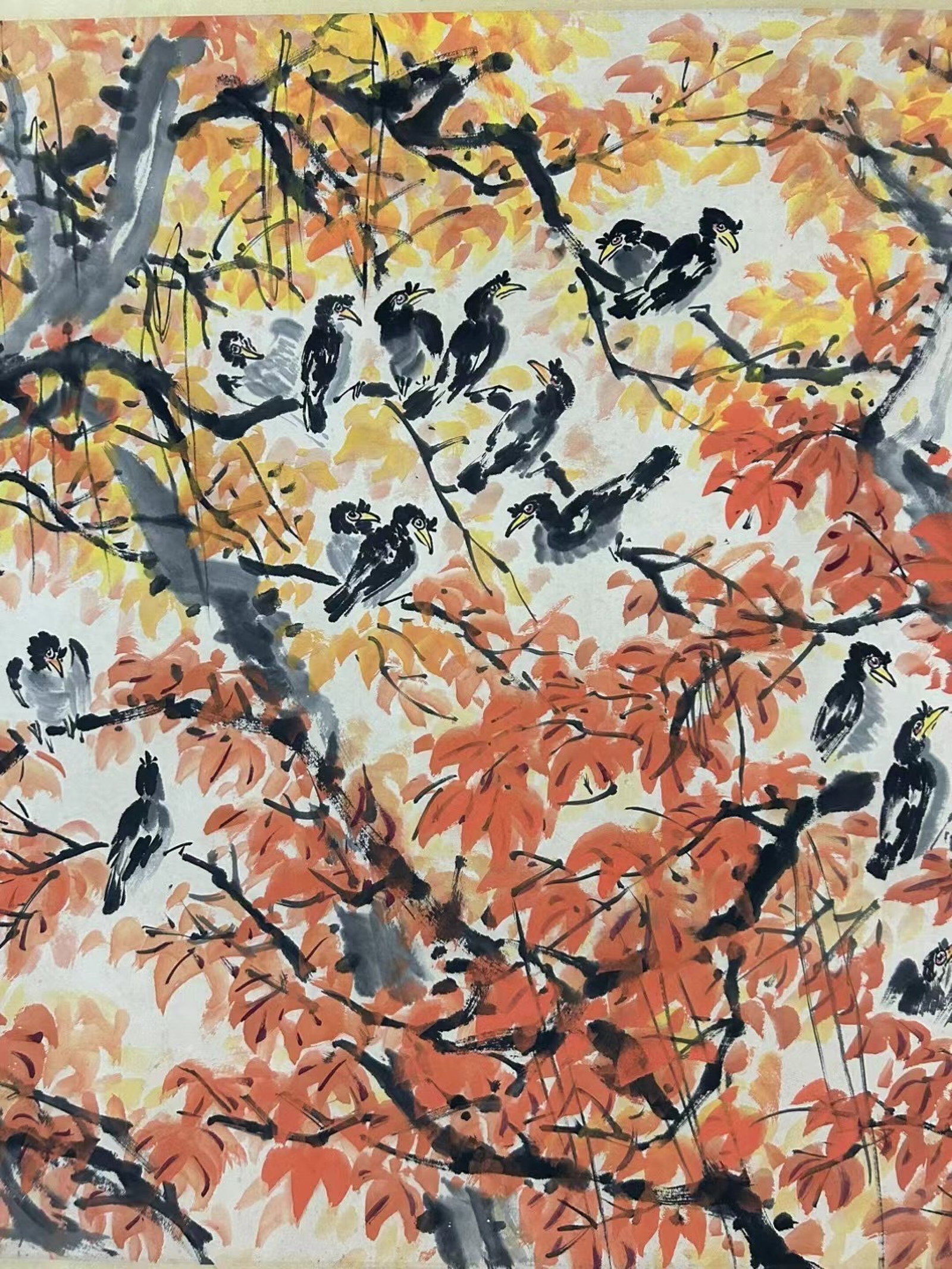 A Chinese Ink Painting of Flower and Bird on Paper,Liang Bangchu - 5
