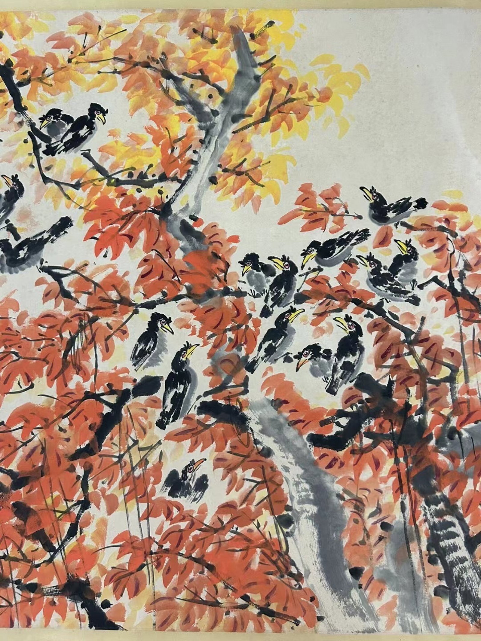 A Chinese Ink Painting of Flower and Bird on Paper,Liang Bangchu - 6