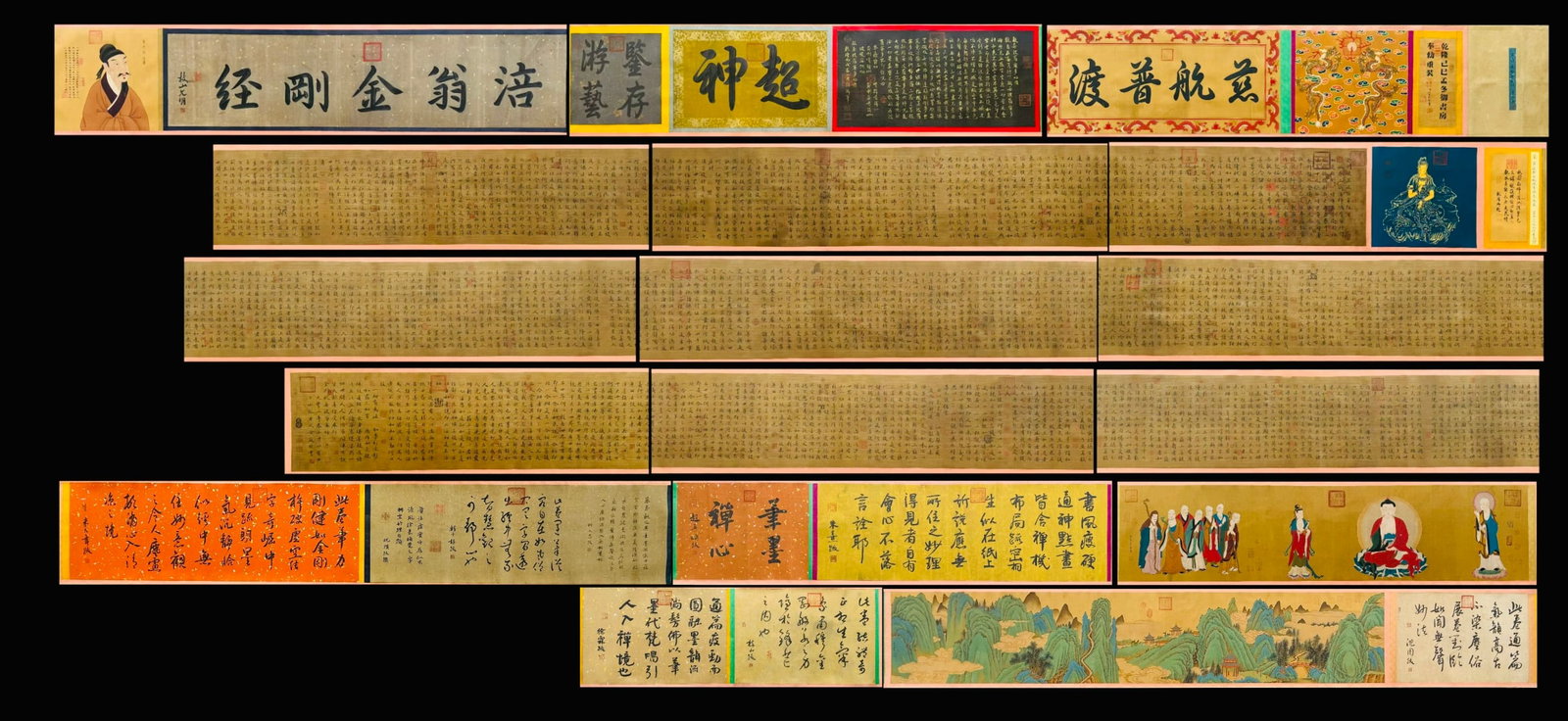 A Chinese Hand Scroll Ink Calligraphy on Silk,Huang Tingjian - 2