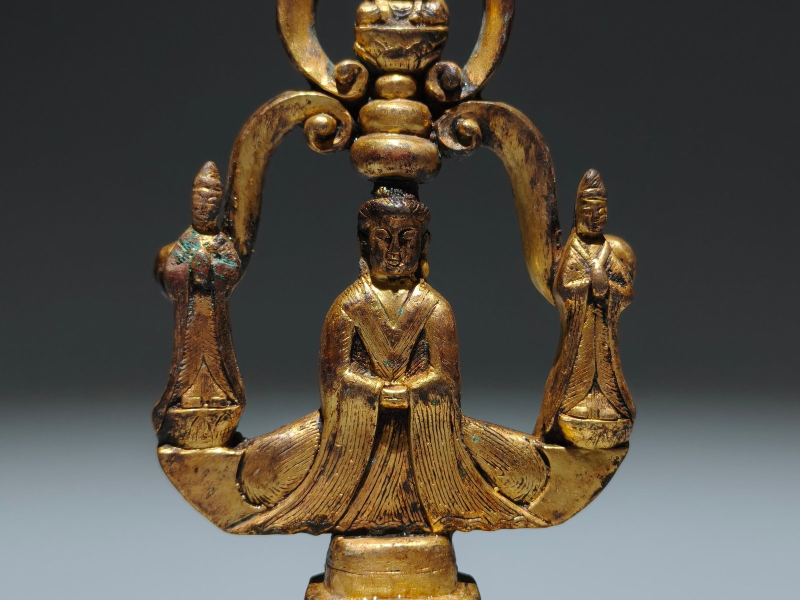 A Solemn Gilt Bronze Buddha Statue - 3