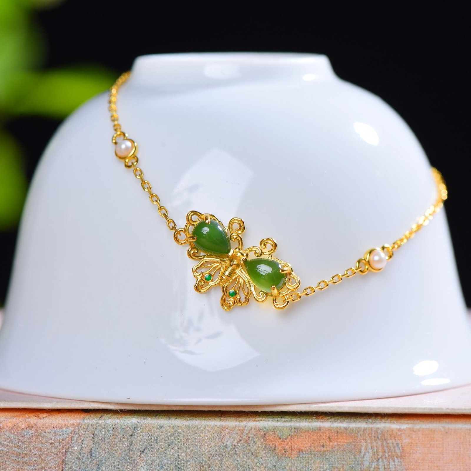 A Set of Fine Sterling Silver-Gold Plated Inlaid Jasper Jewelrys - 2