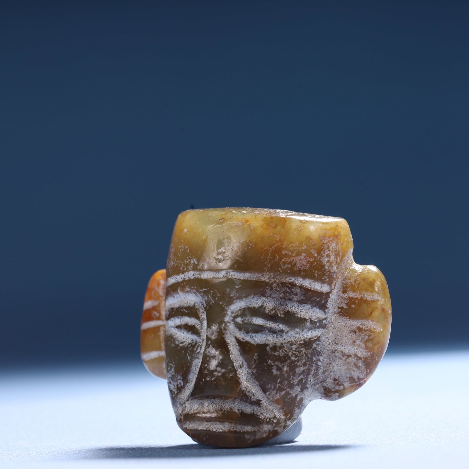 An Archaic Hongshan Culture Greenish Jade Figure Ornament - 2