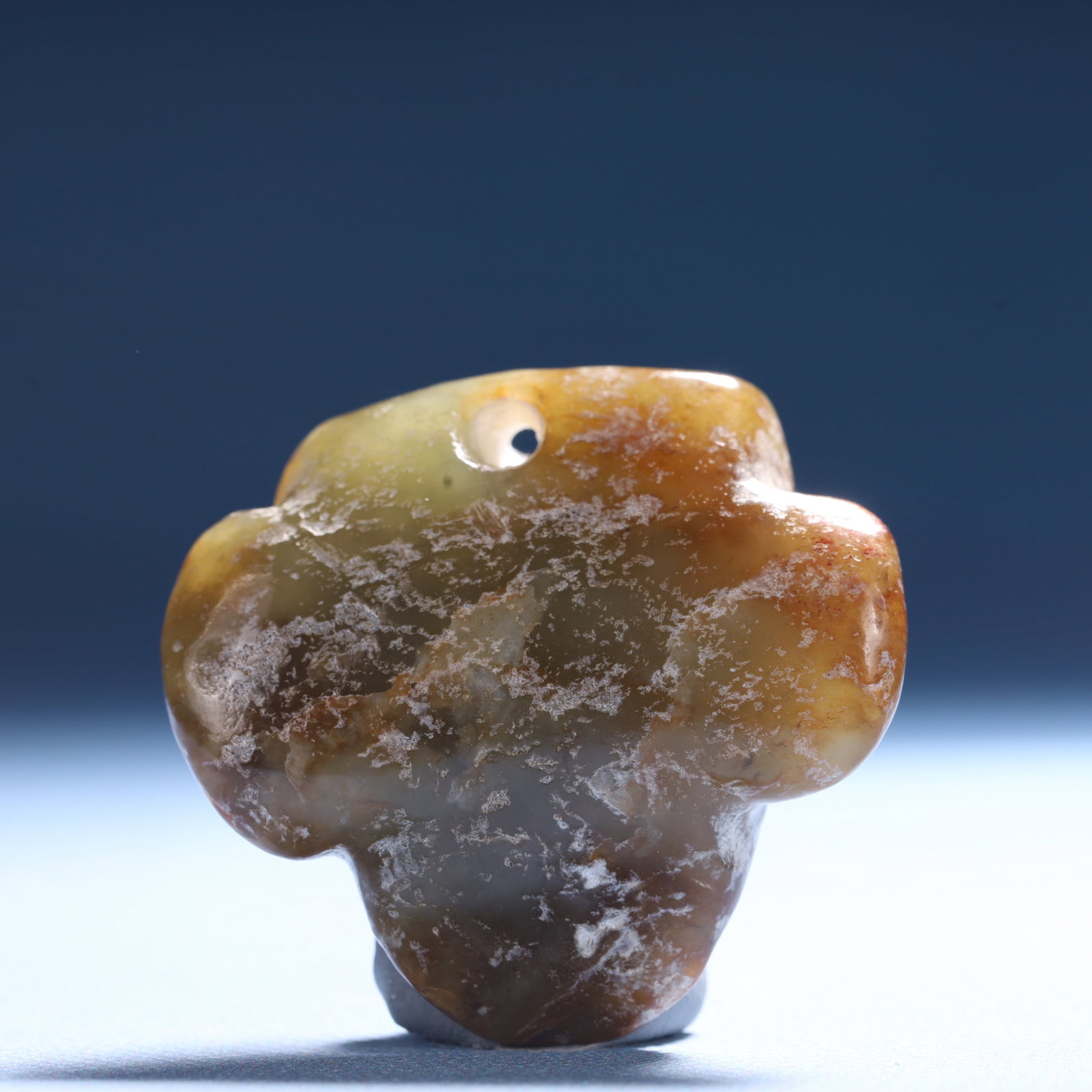 An Archaic Hongshan Culture Greenish Jade Figure Ornament - 3